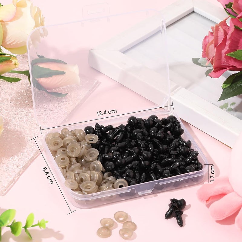 Vanblue Safety Eyes 260PCS 10mm Plastic Black Craft Eyes Teddy Bear Eyes with Washers for Amigurumi Stuffed Animals Crochet Toys Crafts Making Halloween Decorations - Image 3