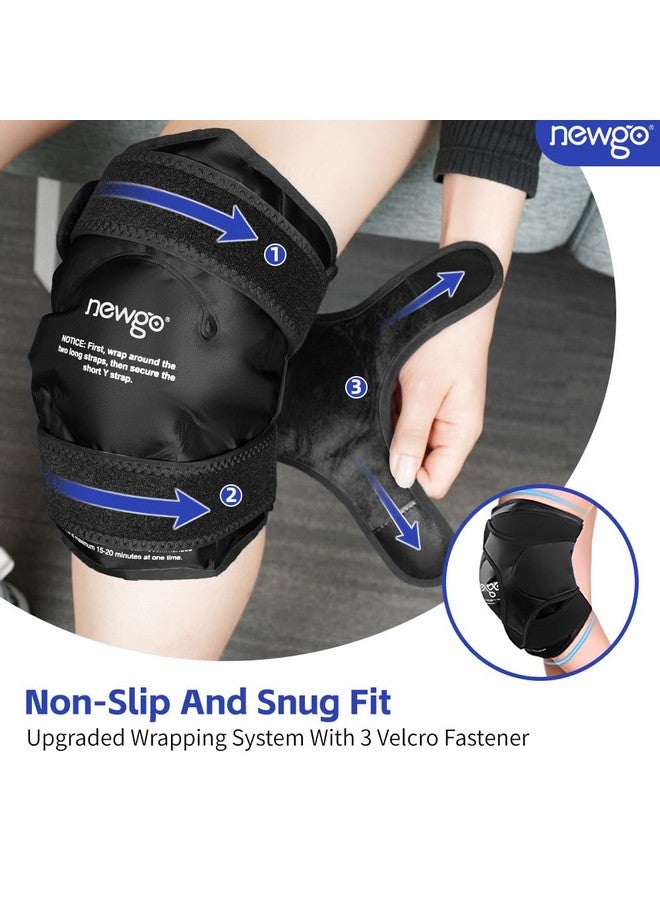 NEWGO Ice Pack for Knee Replacement Surgery, Reusable Gel Cold Pack Wrap Around Entire Knee Ice Pack Wrap for Injuries, Pain Relief, Meniscus Tear, ACL, Swelling - Black - Image 5