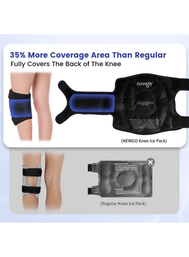 NEWGO Ice Pack for Knee Replacement Surgery, Reusable Gel Cold Pack Wrap Around Entire Knee Ice Pack Wrap for Injuries, Pain Relief, Meniscus Tear, ACL, Swelling - Black - Image 3