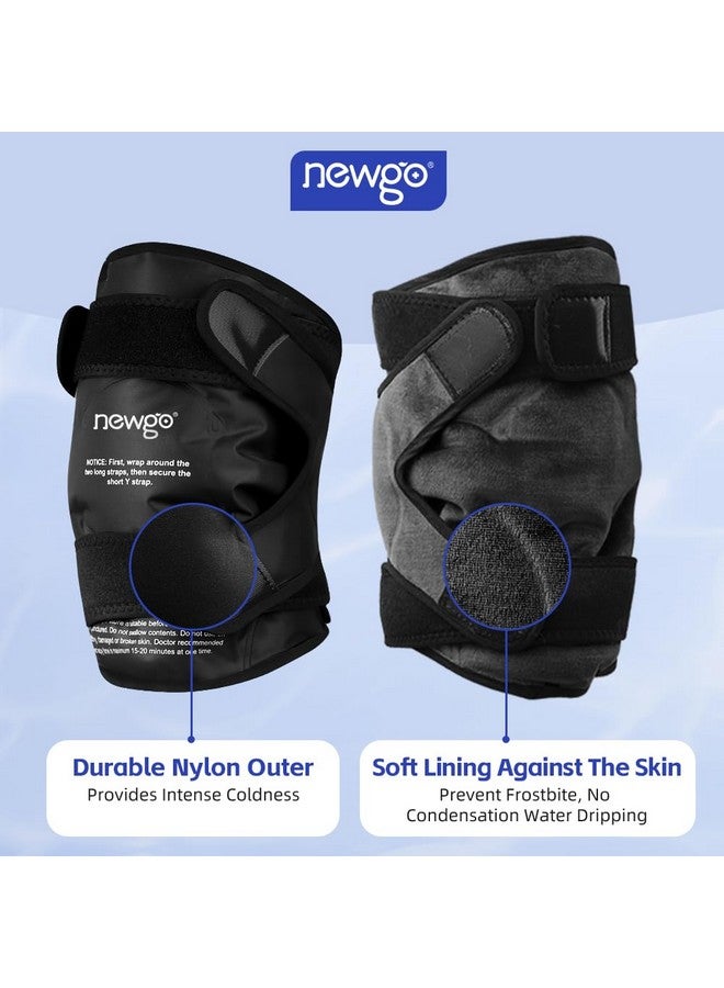 NEWGO Ice Pack for Knee Replacement Surgery, Reusable Gel Cold Pack Wrap Around Entire Knee Ice Pack Wrap for Injuries, Pain Relief, Meniscus Tear, ACL, Swelling - Black - Image 4