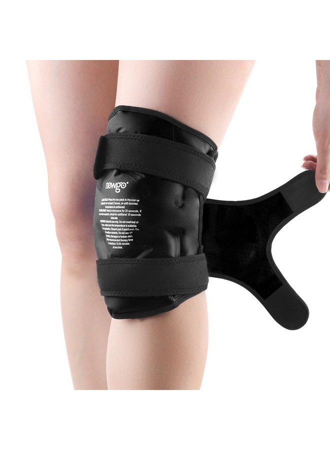 NEWGO Ice Pack for Knee Replacement Surgery, Reusable Gel Cold Pack Wrap Around Entire Knee Ice Pack Wrap for Injuries, Pain Relief, Meniscus Tear, ACL, Swelling - Black - Image 1