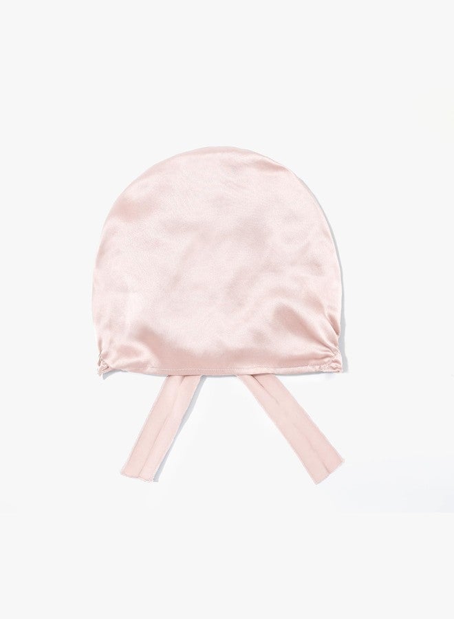 LilySilk Silk Bonnet for Sleeping Womens Sleep Cap 100% 19MM Mulberry Silk for Long Curly Hair Adjustable Stretchy Light Beige - Image 2