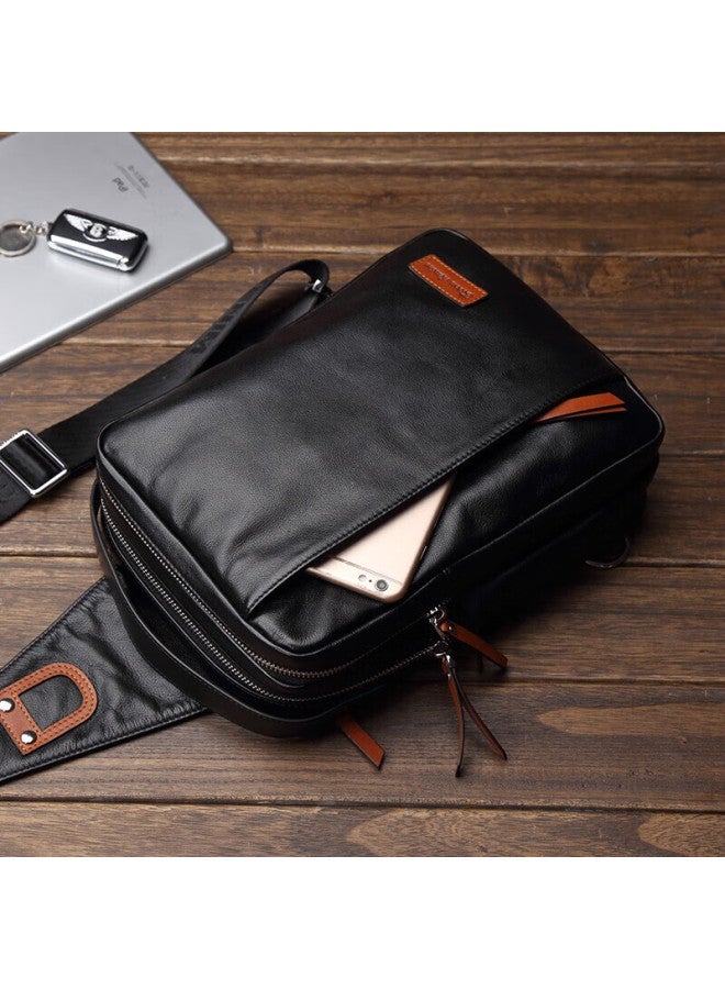 American Bison Men's Crossbody Bag, Men's Shoulder Bag, Chest Bag, Top-grain Leather Shoulder Crossbody Bag, Sports Backpack, Birthday Gift - Image 1