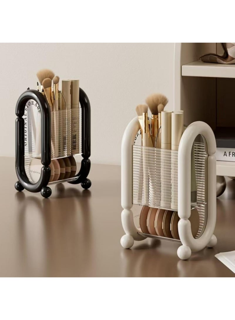 Arabest Makeup Brush Holder Cosmetic Tool Storage Makeup Brush Organizer for Powder Puff Brush Eyeliner Bathroom Counter Dresser Bedroom Storage (Black) - Image 4