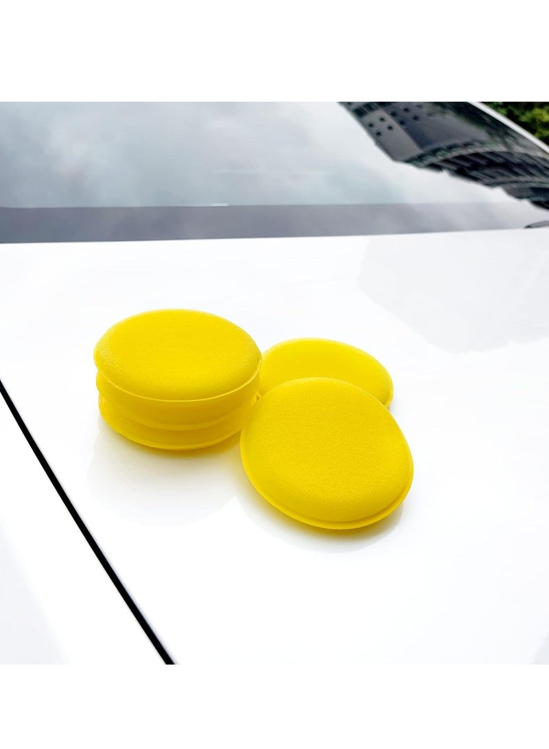 Loquat 12 Pcs 4 Yellow Car Sponge Detailing Pads for Car Wax Application - Image 5