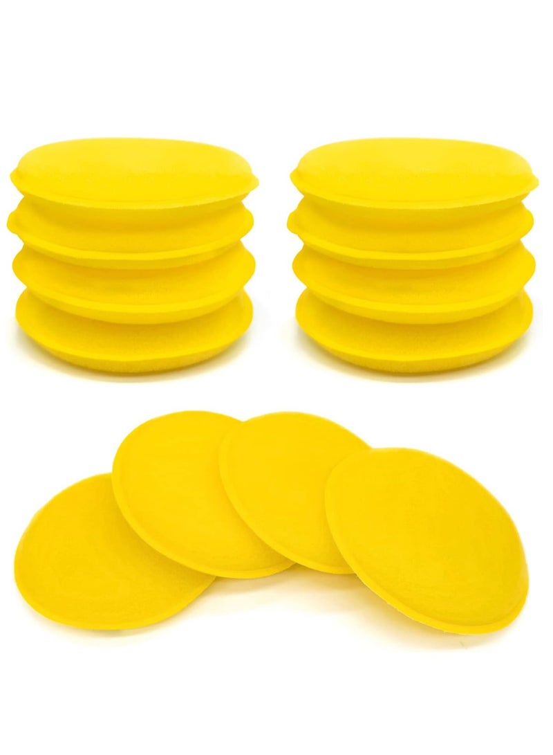Loquat 12 Pcs 4 Yellow Car Sponge Detailing Pads for Car Wax Application - Image 1