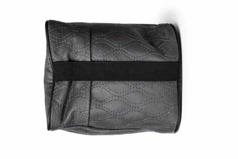 - حافظة مناديل سيارة  (جلد رمادي ) - Image 2