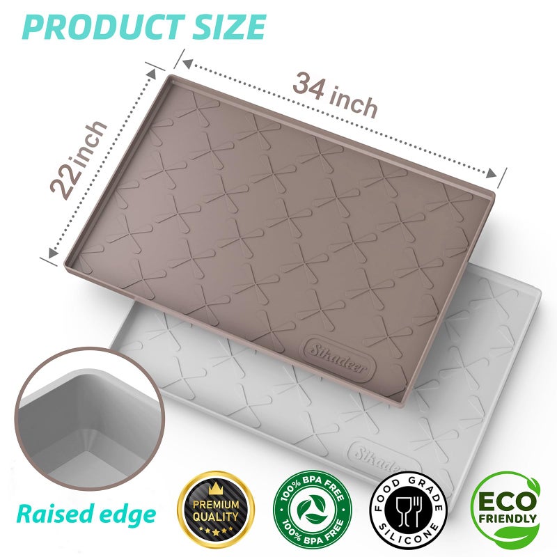 Sika deer SIKADEER Silicone Under Sink Mats for Kitchen Waterproof 34" x 22", Thick Raised Edge Cabinet Protector Shelf Liner, Bathroom Organizers and Storage Boot Tray Pet Mat - Image 3