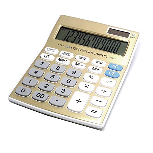 Meichoon Desktop Calculator Standard Function Solar Battery Dual Power with 12 Digit Large LCD Display Basic Calculating Machine for Office/Home Elegant Design KA05 - Image 1