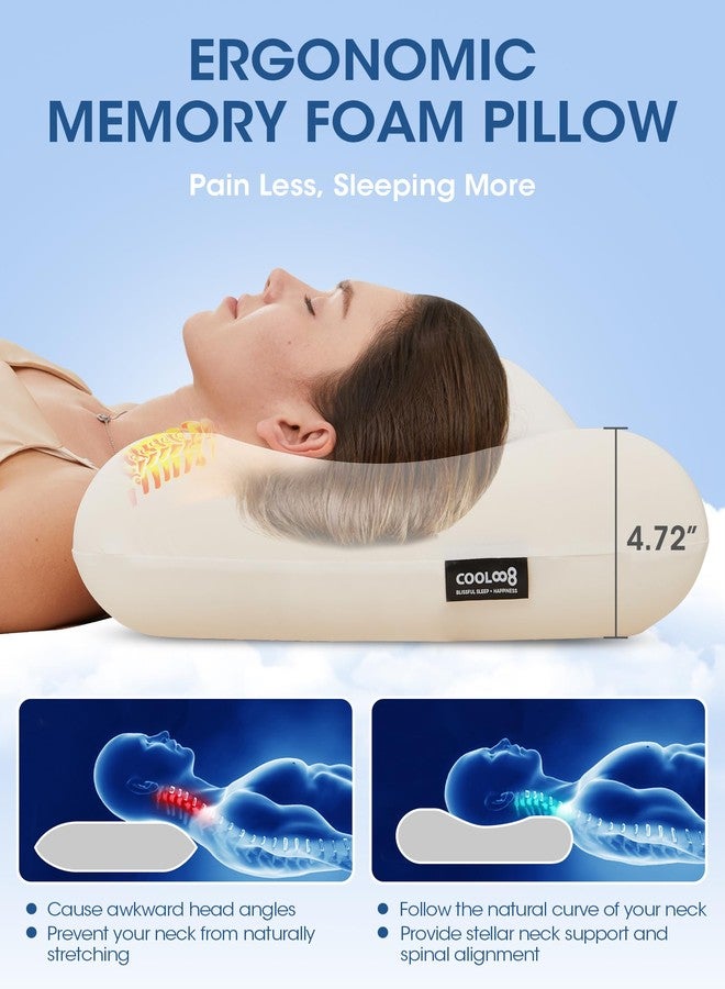 cooloo8 Soft Memory Foam Bed Pillows, 2 Pack Cloudy Sleeping Pillow, Supportive Pillows for Side, Back and Stomach Sleepers, Deep Sleep Pillow for Neck Support & Shoulder Pain Relief - Image 3