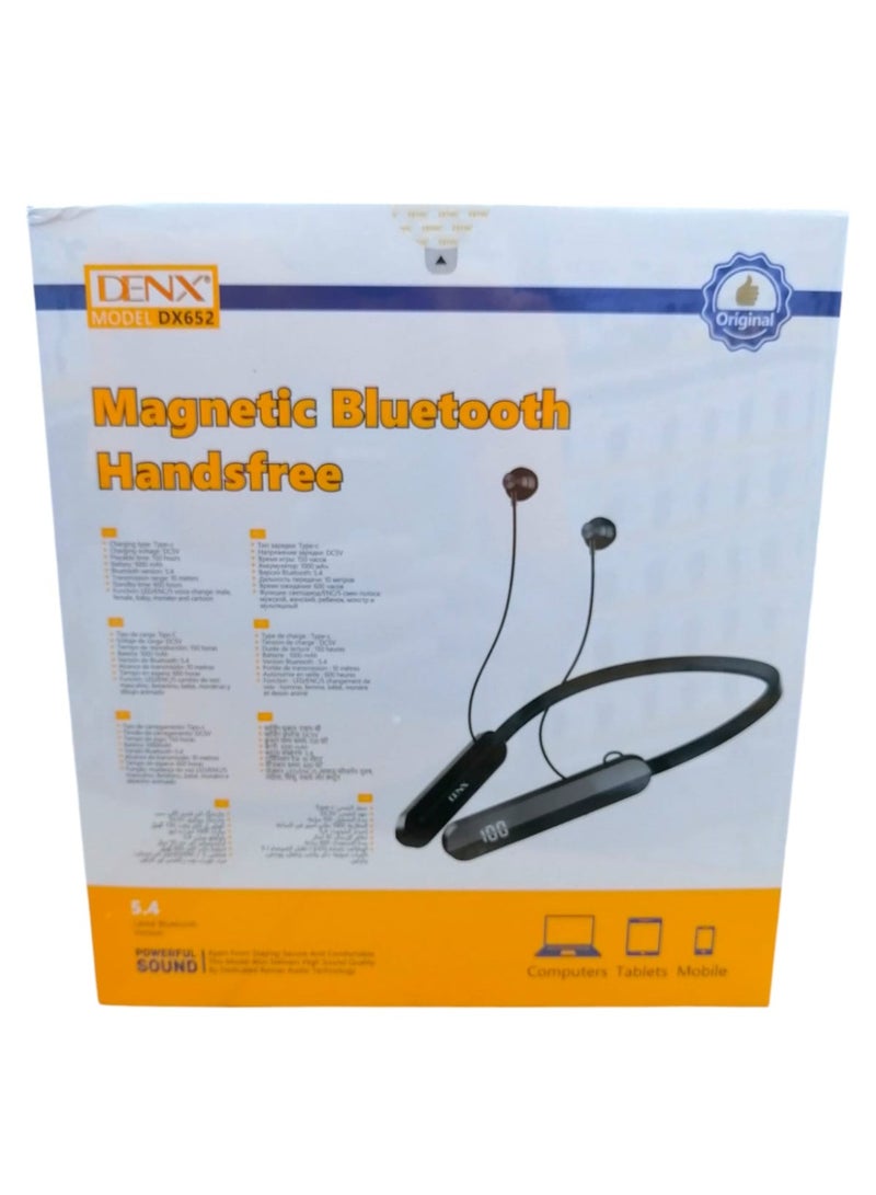 Denx Neckband Bluetooth Headphones with 150 Hours Playtime with ENC/X-Bass With 5 sound effects: male, female, child, monster, cartoon Technology, Crystal Clear Calls, Type-C Fast Charging, Foldable and Lightweight Design, Black - Image 3