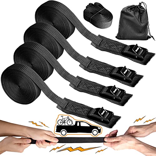 WEDAMER 4-Pack Kayak Tie Down Straps Heavy Duty Cam Buckle Tie Downs Adjustable for Trucks Motorcycles Boat RV - Ratchet Lashing Straps with Storage Bag, Roof Rack Trailer Cargo Securement 1" x16.4ft - Image 1