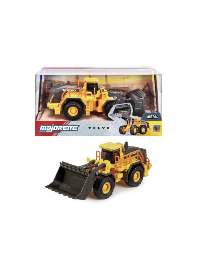 Majorette Volvo Wheel Loader, 21 cm Officially Licensed Volvo Construction Vehicle, 1:43 Scale Diecast Toy with Large Bucket, Movable Parts, Light & Sound Effects, Ages 3+ - Image 1