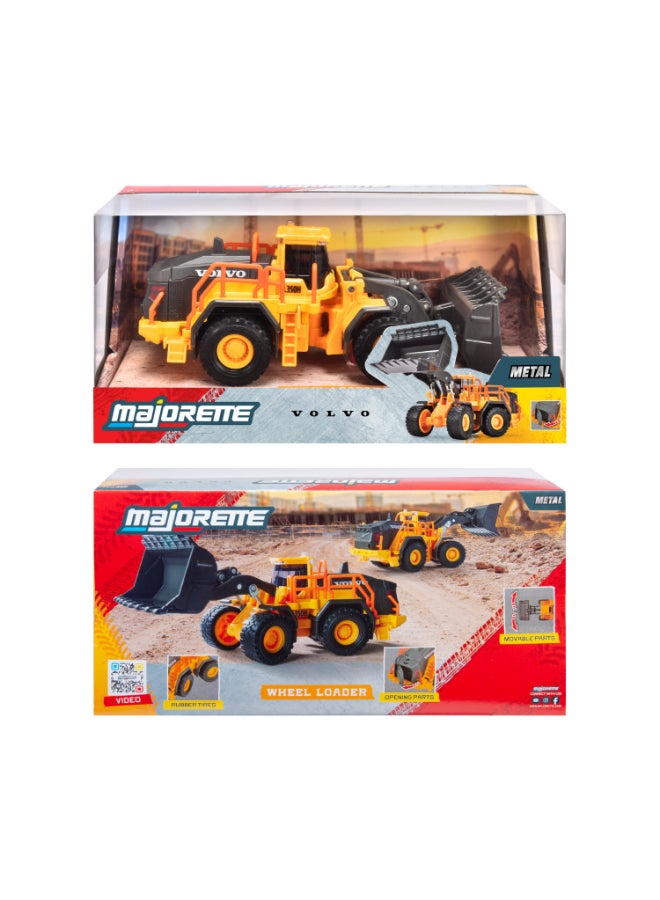 Majorette Volvo Wheel Loader, 21 cm Officially Licensed Volvo Construction Vehicle, 1:43 Scale Diecast Toy with Large Bucket, Movable Parts, Light & Sound Effects, Ages 3+ - Image 3