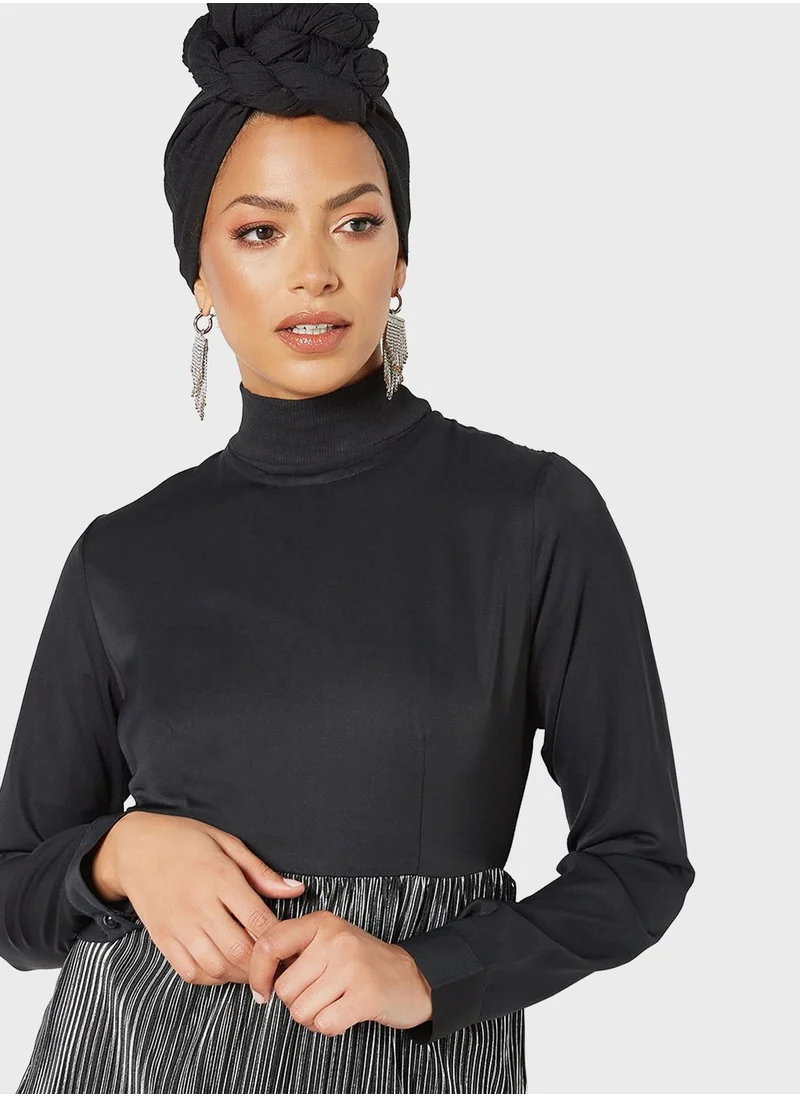 SIVVI for HANIYA Striped Tiered Abaya Dress