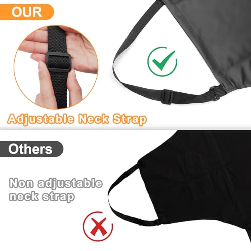 Gotega 4 Pack Waterproof Rubber PVC Apron Adjustable Dishwasher Apron-Women Men Heavy Duty Work Apron for Dishwashing Chemical Lab Butcher Grooming Black - Image 3