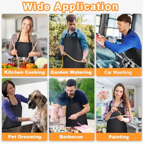 Gotega 4 Pack Waterproof Rubber PVC Apron Adjustable Dishwasher Apron-Women Men Heavy Duty Work Apron for Dishwashing Chemical Lab Butcher Grooming Black - Image 5