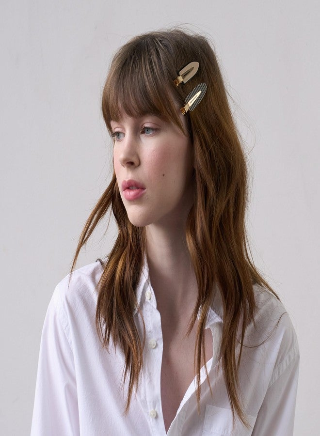 L. Erickson Tango Pinch Clip, 4 Pack Black & White, Cute Styling Hair Clips - Image 4