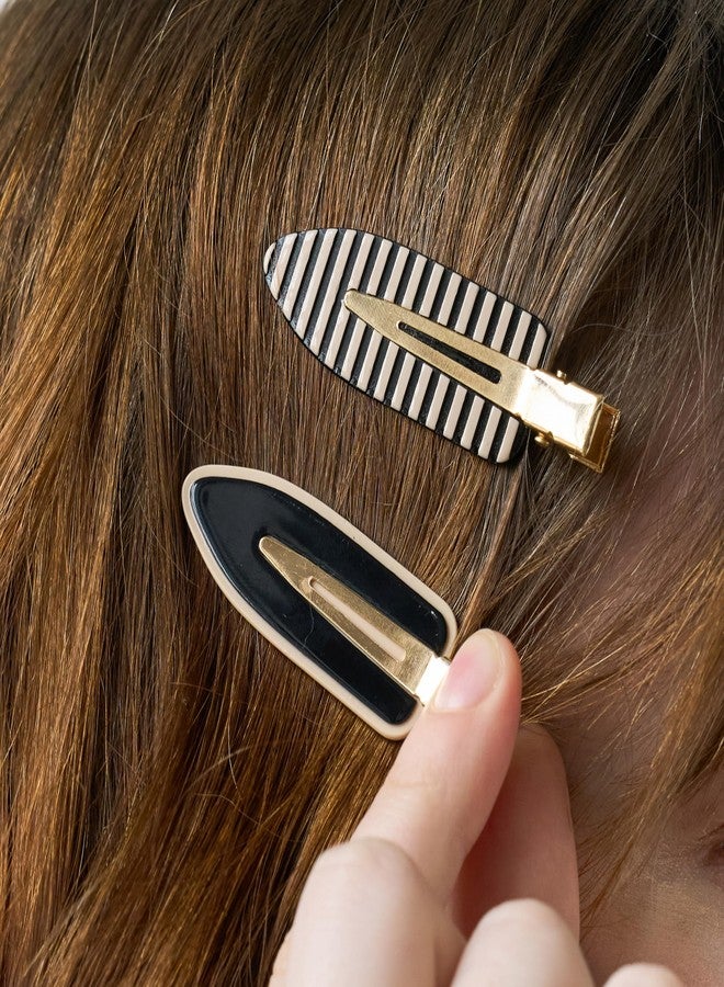 L. Erickson Tango Pinch Clip, 4 Pack Black & White, Cute Styling Hair Clips - Image 3