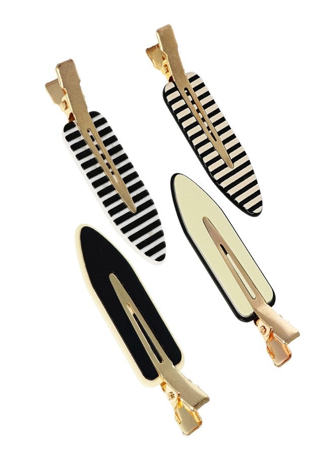L. Erickson Tango Pinch Clip, 4 Pack Black & White, Cute Styling Hair Clips - Image 1