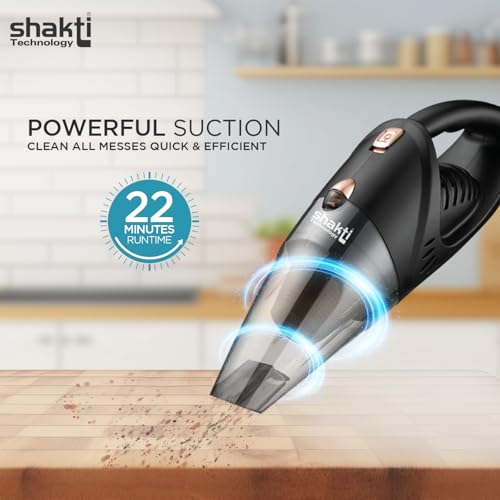Shakti Technology Shark Cordless Vacuum Cleaner for Car & Home 120W, 5500 PA Powerful Suction, 12V DC Car Port, High Power Portable Lightweight Wireless Vacuum, Rechargeable - Image 3