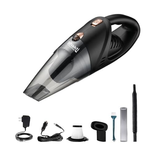 Shakti Technology Shark Cordless Vacuum Cleaner for Car & Home 120W, 5500 PA Powerful Suction, 12V DC Car Port, High Power Portable Lightweight Wireless Vacuum, Rechargeable - Image 1