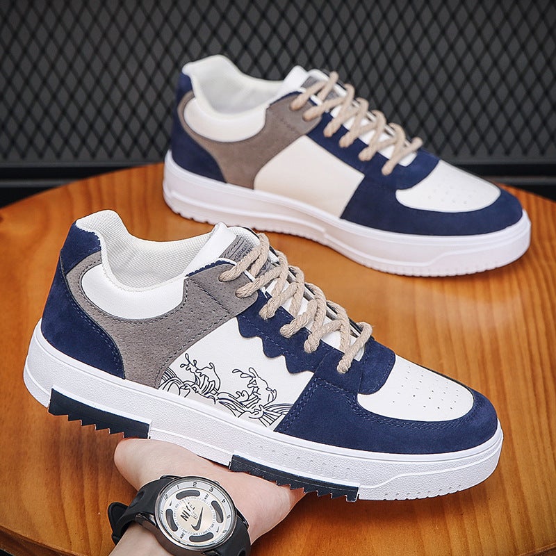 Summer 2024 Mens Breathable Casual Sneakers T029 dark blue 