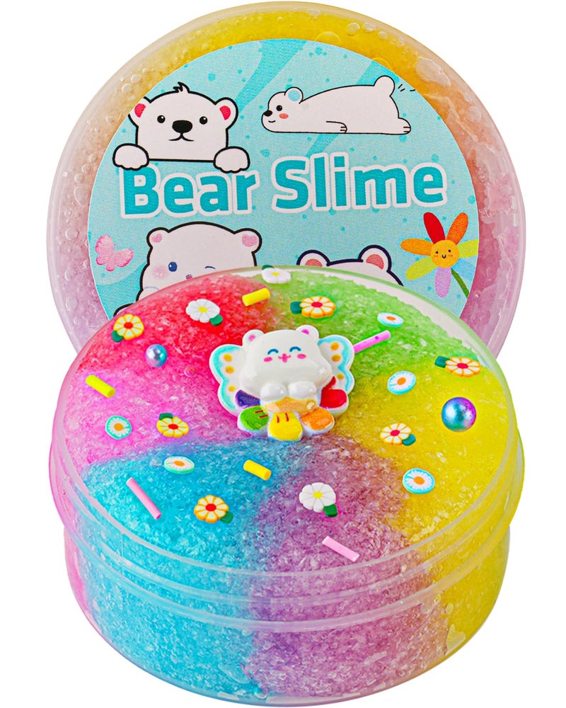 Okaybee Bear Rainbow Snow Fizz Slime Good Stretchy Crunchy Slime Party Favors for Kids Sensory Toys for Girls Boys Gifts - Image 2