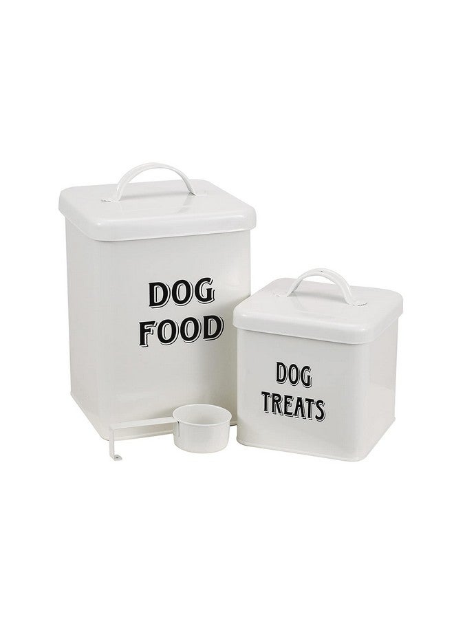 Morezi Dog Food Storage Container Farmhouse Pet Food Treats Holder With Lid And Scoop, Perfect Sturdy Canister Tins For Kitchen Countertop, Shelf, Great Gift For Pet Owners  Dog Food - Image 1