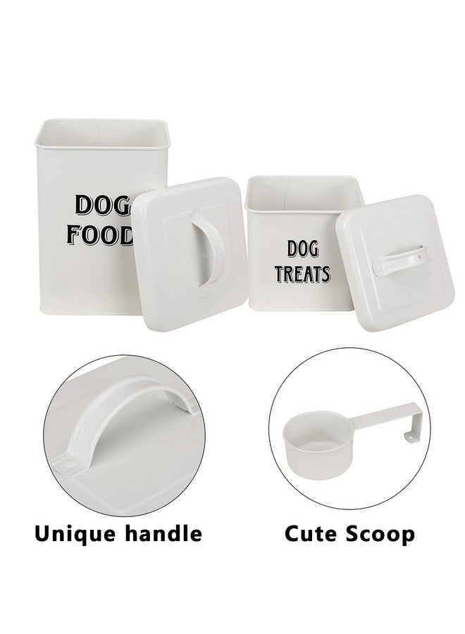 Morezi Dog Food Storage Container Farmhouse Pet Food Treats Holder With Lid And Scoop, Perfect Sturdy Canister Tins For Kitchen Countertop, Shelf, Great Gift For Pet Owners  Dog Food - Image 4