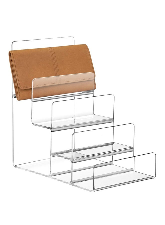 DOITOOL DOITOOL 4- Tier Handbag Purse Riser Display Shelf, Clear Acrylic Wallet Display Stand Holder, Jewelry Display Riser Shelf for Display Or Collection  - Image 1