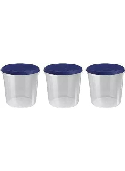 AIR O MATIC Kitchen Grocery Storage Container comboBPAFree Dispenser Air Tight Box for Fridge Multipurpose usages 75 kg Pack Of 3 Round PLAIN RUBY BLUE_3 PCS