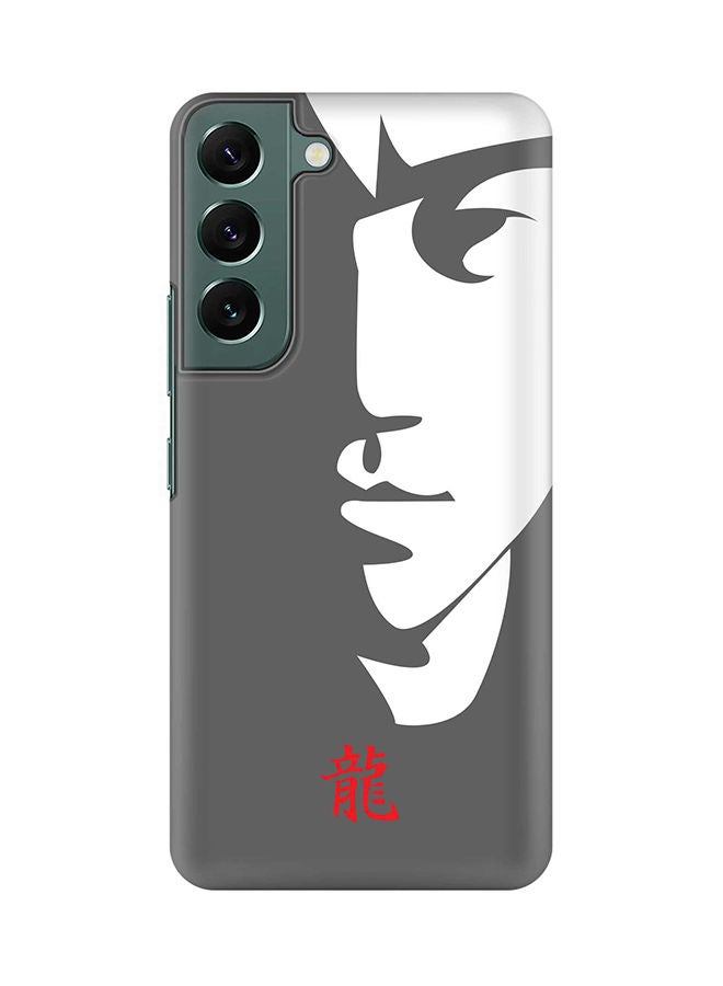 ستايلايزد جراب لهاتف جالاكسي S22 بلس رفيع سناب كلاسيك سيريز شيلد بطباعة نهائية غير لامعة - تيبوت - بروس لي (جراي). - Image 1