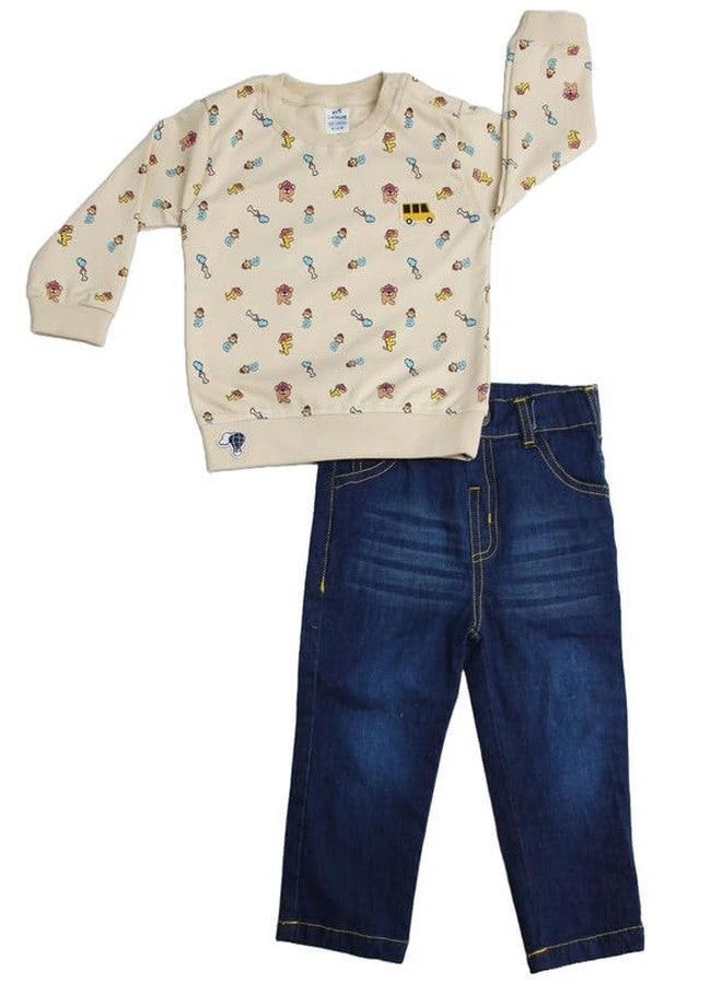 Dollar Junior Tiny Crews Baby Boys Casual T-Shirt Pant Set (KWRN10014_12-18M) Multicolour - Image 1