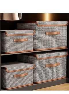 ALMUFARREJ Set of 4 Foldable Clothes Storage and Organization Boxes with Lid  - Image 1