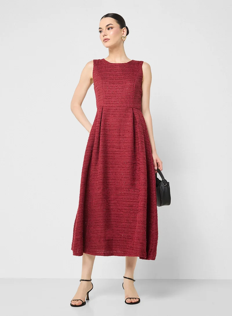 Ginger Shirred Volume Hem Midi Dress