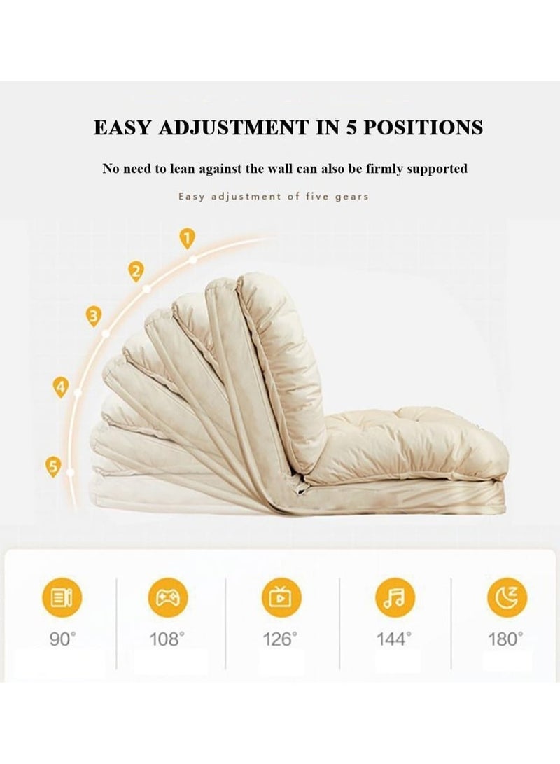 Generic Lazy Boy Chair, Folding Sofa Bed Fabric Couch Lounge with 5 Adjustable Reclining Position, Can Lie and Sleep Small Household Tatami  - Image 2