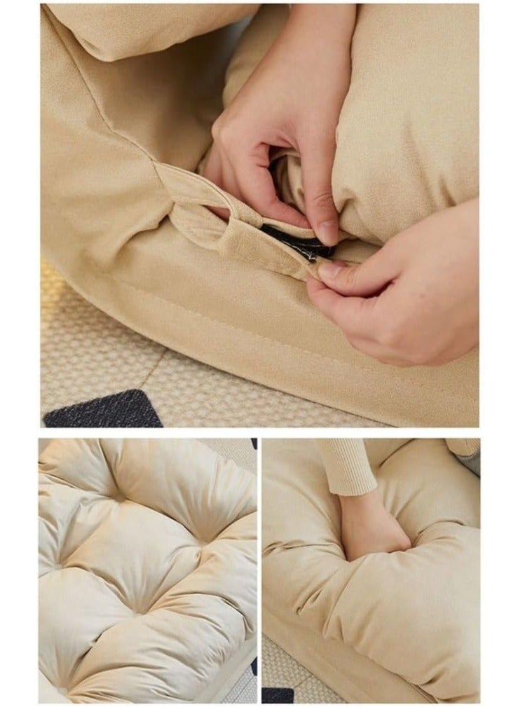 Generic Lazy Boy Chair, Folding Sofa Bed Fabric Couch Lounge with 5 Adjustable Reclining Position, Can Lie and Sleep Small Household Tatami  - Image 3