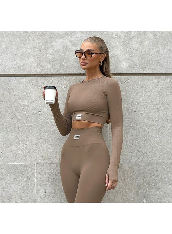 general 2025 - 2026 Solid Color Patchwork Fitness Yoga Comfort Set for Exercise - Image 3