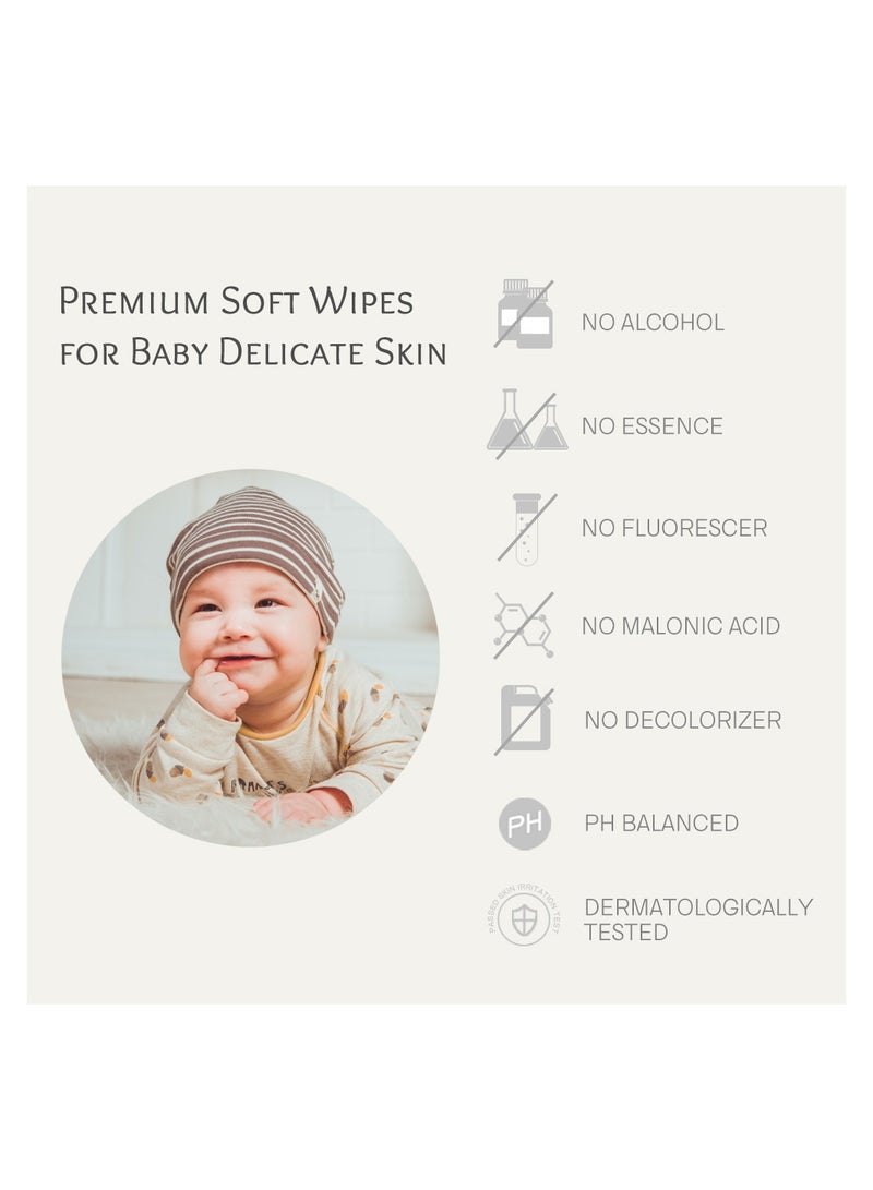 aiwibi 100% Skin-friendly Baby Wet Wipes Pack Of 3 (240 Pcs) 80 Sheets Each- Baby Wipes Ultra-Soft Wet Wipes - Paraben & Alcohol Free for Sensitive Skin Diapers Wipes (240 PCS, Natural Tea Tree Oil) - Image 3