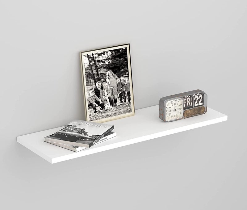 Redwud Vozy Engineered Wood Décor Wall Shelf/Floating Wall Shelf/Wall Mounted Shelf/Wooden Wall Shelf for Living Room, Bedroom (White, Pack of 1) D.I.Y - Image 3