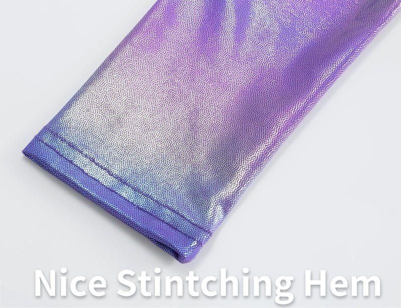 Gnainach Holographic Leggings Girls 5-6 Years Old Sparkly Purple Stretchy Durable Active Pants Cute Clothes for Kids Dance Running - Image 5
