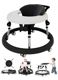 TANGBLIB Baby Walker Foldable with 9 Adjustable Heights, Baby Walkers and Activity Center for Boys Girls Babies 7-18 Months, Baby Walker with Wheels Portable  - Image 1