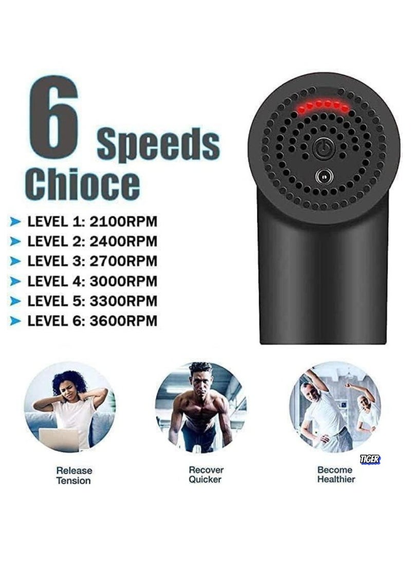 TIGER New Massage Gun – Percussion Muscle Massager Deep Tissue Massage Gun for Pain Relief, 4 Massage Heads, 6 Speed High-Intensity Vibration, Super Quiet Cordless Handheld Device for Relaxation & Recovery - Image 5