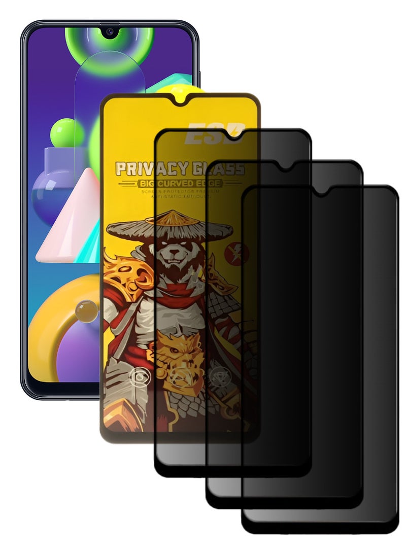 ESD 3 Pieces Tempered Dustproof Privacy Glass Screen Protector Compatible For Samsung Galaxy M21 - Image 1