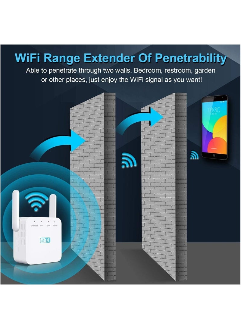 كابتن تيك WiFi Extender Booster, WiFi Booster, WiFi Extender, 300Mbps 2.4GHz Range Extender, Wireless Internet Booster, with WAN/LAN Port, 2 Antennas, Easy Setup, UK Plug, A(WHX)2, for Home, Office - Image 4