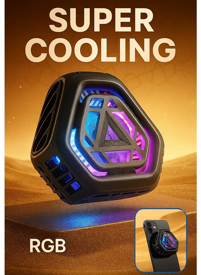 Silent Semiconductor Phone Cooler, Portable Mobile Phone Radiator with LED Cold Light Design, Type-C Interface Plug and Play Phone Cooling Fan, Perfect for Gaming, Live Streaming and Vlog, Grey - Image 1