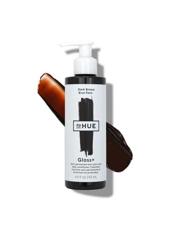 dpHUE Gloss+, Dark Brown - 6.5 Oz - Semi-Permanent Hair Color & Conditioner - Lasts Up To Eight Washes - Paraben, Sls & Sles Sulfate Free - Vegan, Leaping Bunny Certified - Image 1