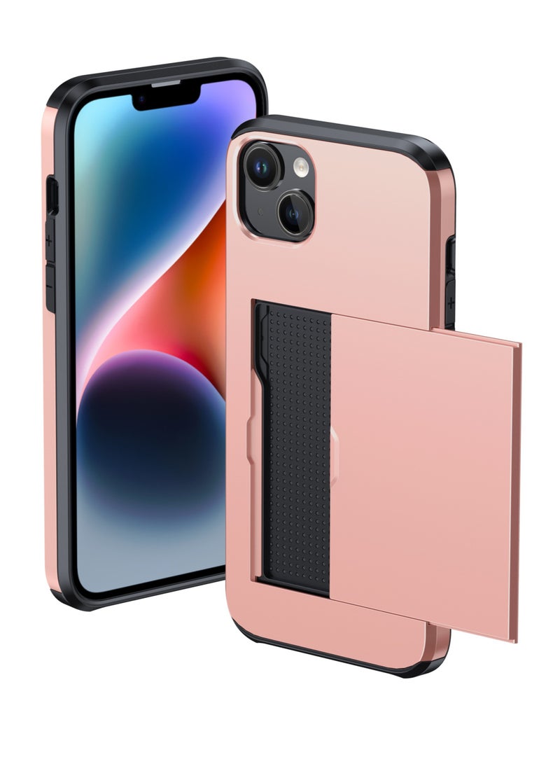 جولف لينك حافظة آيفون 15 بلس مع حامل بطاقات شديدة التحمل بطبقة مزدوجة مخفية وفتحة للبطاقات رفيعة باللون الرمادي - Image 2