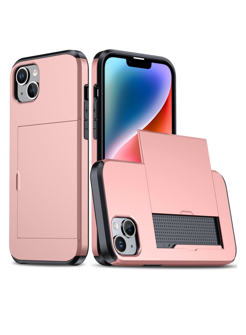 جولف لينك حافظة آيفون 15 بلس مع حامل بطاقات شديدة التحمل بطبقة مزدوجة مخفية وفتحة للبطاقات رفيعة باللون الرمادي - Image 3